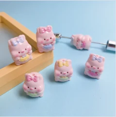 CZB26337 100PCS Cute Pig Resin Slime Charms