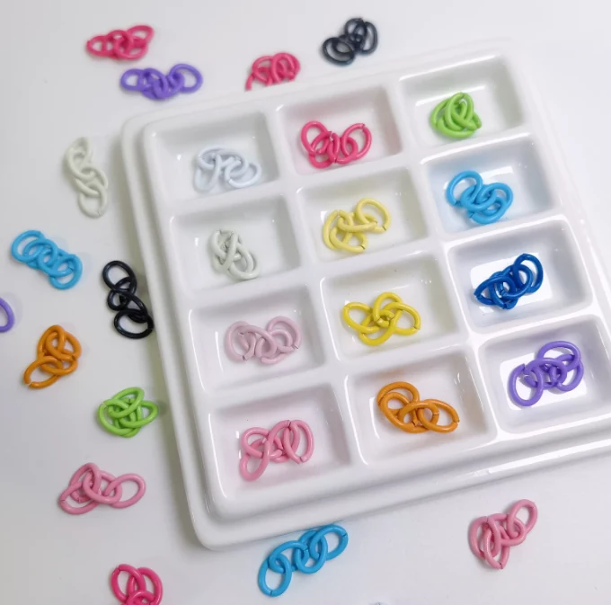 CDK1156 100pcs Rainbow Colored Extension Chain Connectors