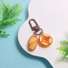 CDK003235 Wholesale 10Pcs Resin Artificial Food Keychains