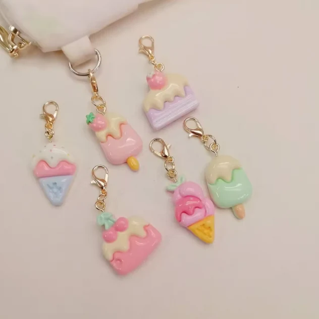 CDK879 10Pcs Summer Ice Cream Cone Key
