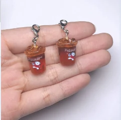 CDK3073 Kawaii Artificial Drink Cup Keychains 3D