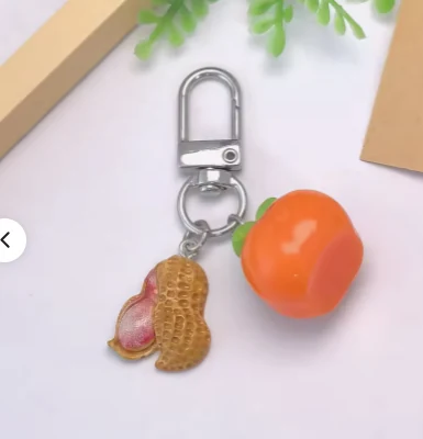 CDK25378 Creative Persimmon Peanut Car Keychain Simulated
