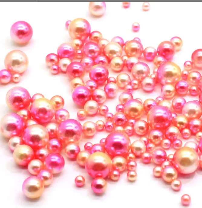 YA175 Mix Size Round Gradient Pearl Beads