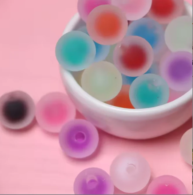 YA167 16mm Frosted Frog Spawn Beads Colorful