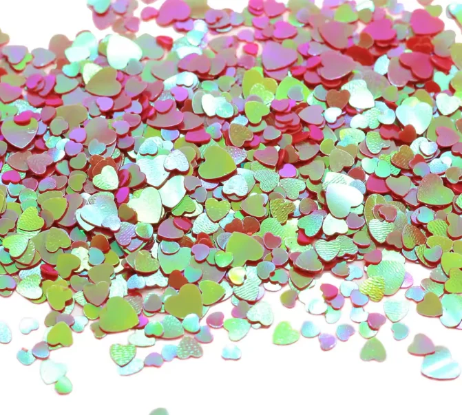 MA127 Multi Size Love Heart Paillettes Loose