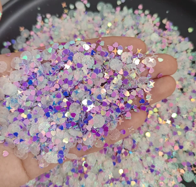 MA131 500g Glitter Sequin Mix Star Heart