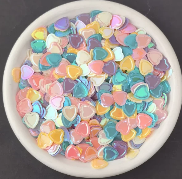 MA217 Pastel Hearts Glitter Bowl Heart Rainbow