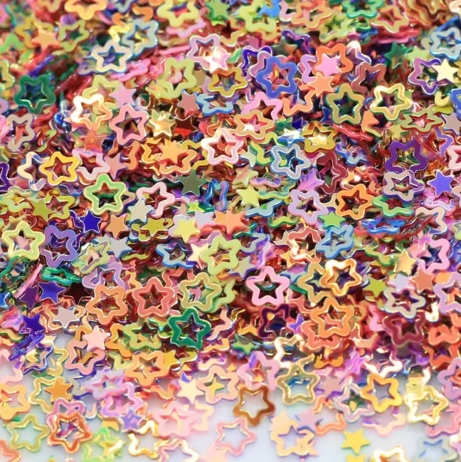 MA084 2 5mm Glitter Acrylic Star Table