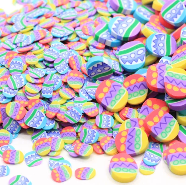 YX605 Easter Colorful Egg Rabbit Slices Polymer