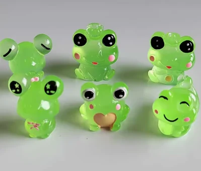 RW22741 100Pcs Luminous Frog Flatback Ornaments Glow