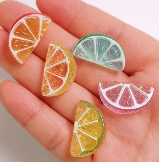 RW26412 100pcs Colorful Simulation Transparency Fruit Lemon