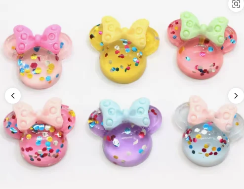 RW1711 100PCS Cartoon Resin Charms Mouse Head