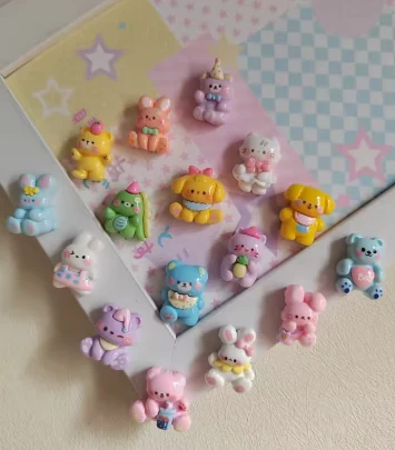 RW23101 Kawaii Animal Charms Flat Back Resin