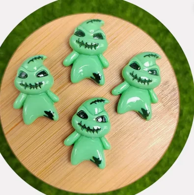 RW002859 Resin Green Ghost Flatback Cabochon Stone