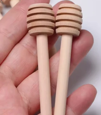 RW5306 100Pcs 80mm Handle Mini Wooden Honey