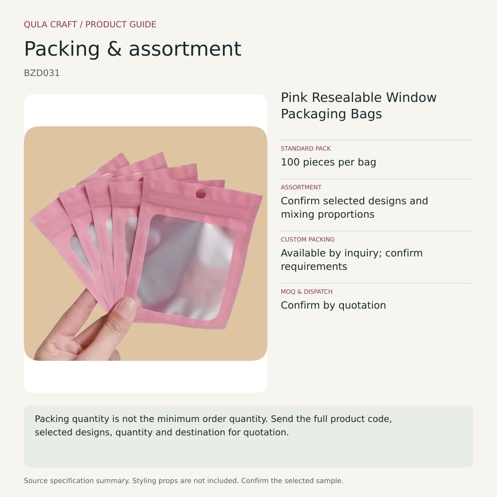 BZD031 packing and assortment guide