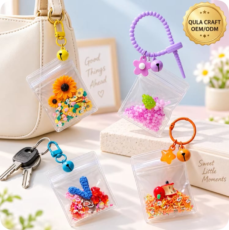 CDK004808-3/CDK921-1/CDK22726-3/CDK420-1 Floral Candy and Dessert Pouch Keychain Assortment
