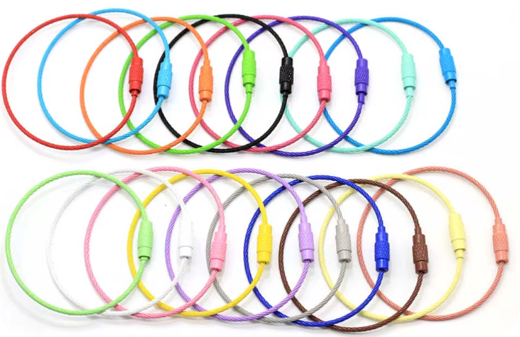 CDK080 Colorful Screw-Lock Wire Key Rings