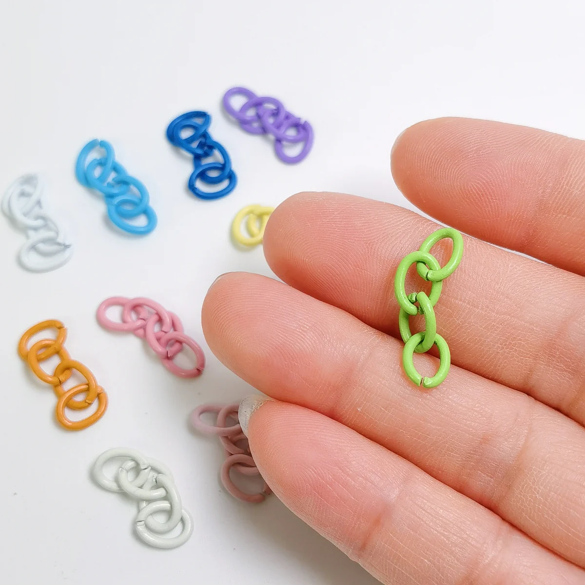 CDK1156 100pcs Rainbow Colored Extension Chain