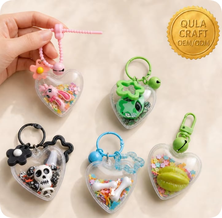 CDK21037-4/CDK4574-4/CDK003164-4/CDK26074-4/CDK196-4 Novelty Heart Shaker Keychain Assortment