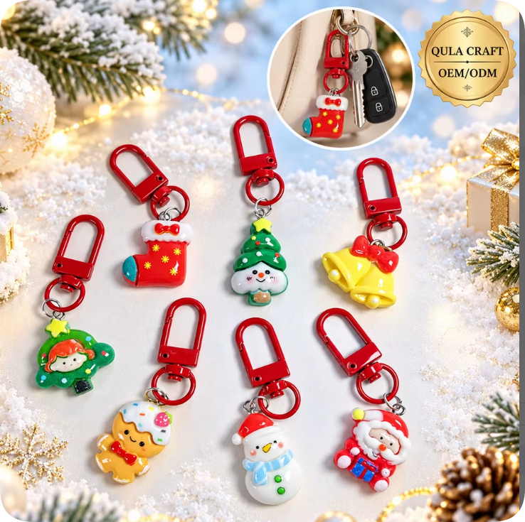 CDK26773 Christmas Stocking and Tree Resin Charm Keychains