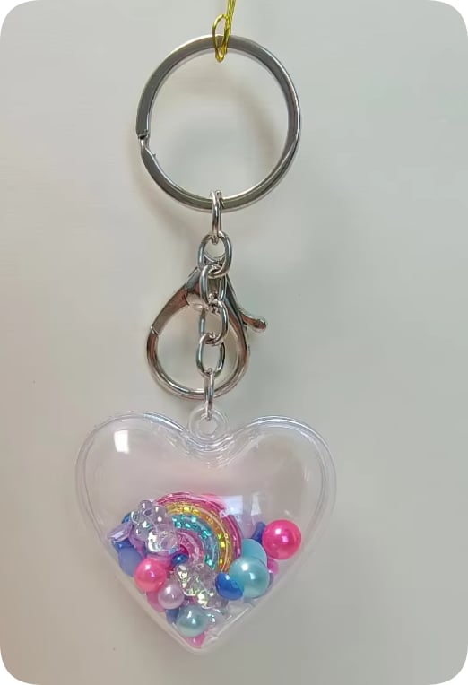 CDK4924/CDK26493/CDK26477/CDK26479/CDK001413 Rainbow, Gingham and Chick Heart Keychain Mix