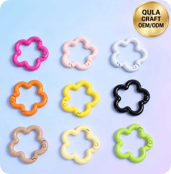 CDK5013 Colorful Flower Shaped Spring Key Rings
