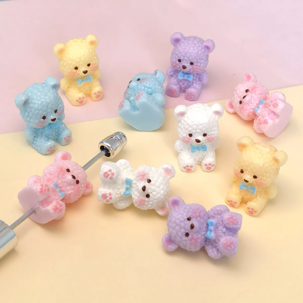 CZB25784 Pastel Color Cute Cartoon Bear Beads