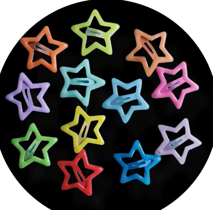 FHA366 Candy Color Star Hair Clips