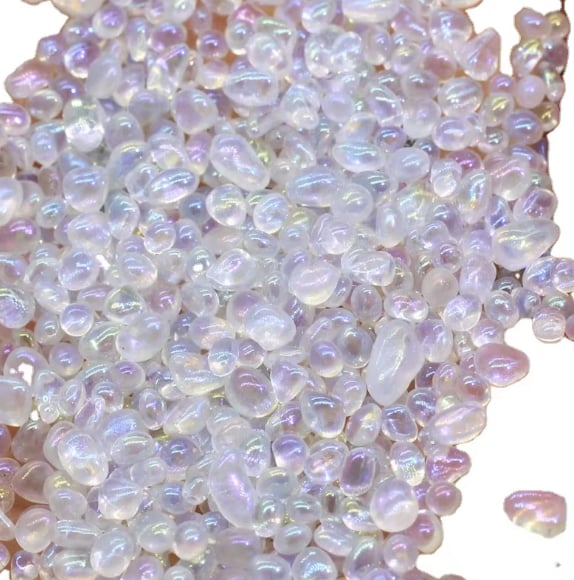 GY016 Iridescent No-Hole Glass Pebbles