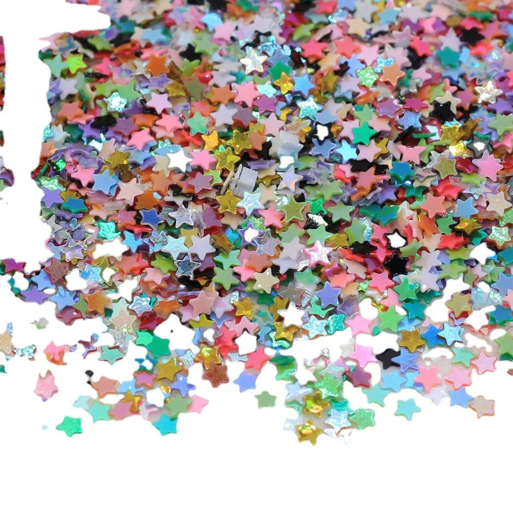 MA013 Transparent Glittering 3mm Mix Star