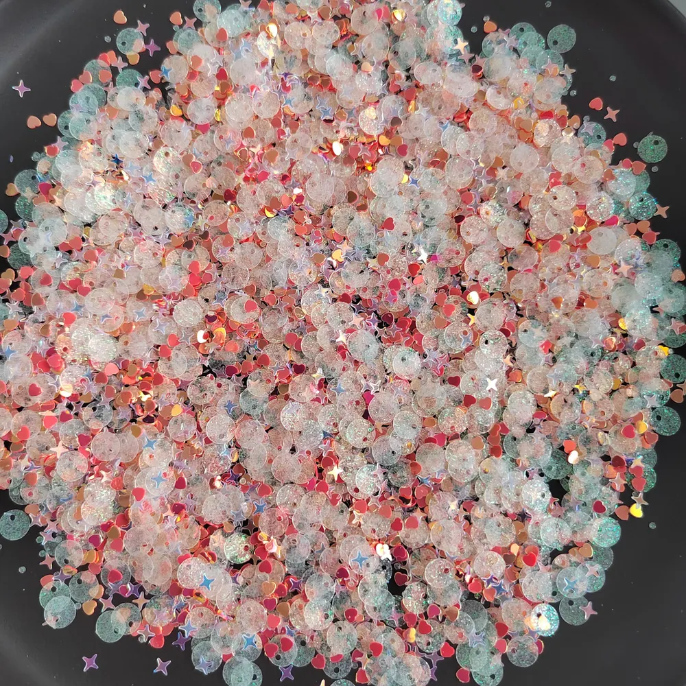 MA131 500g Glitter Sequin Mix Star Heart Dot