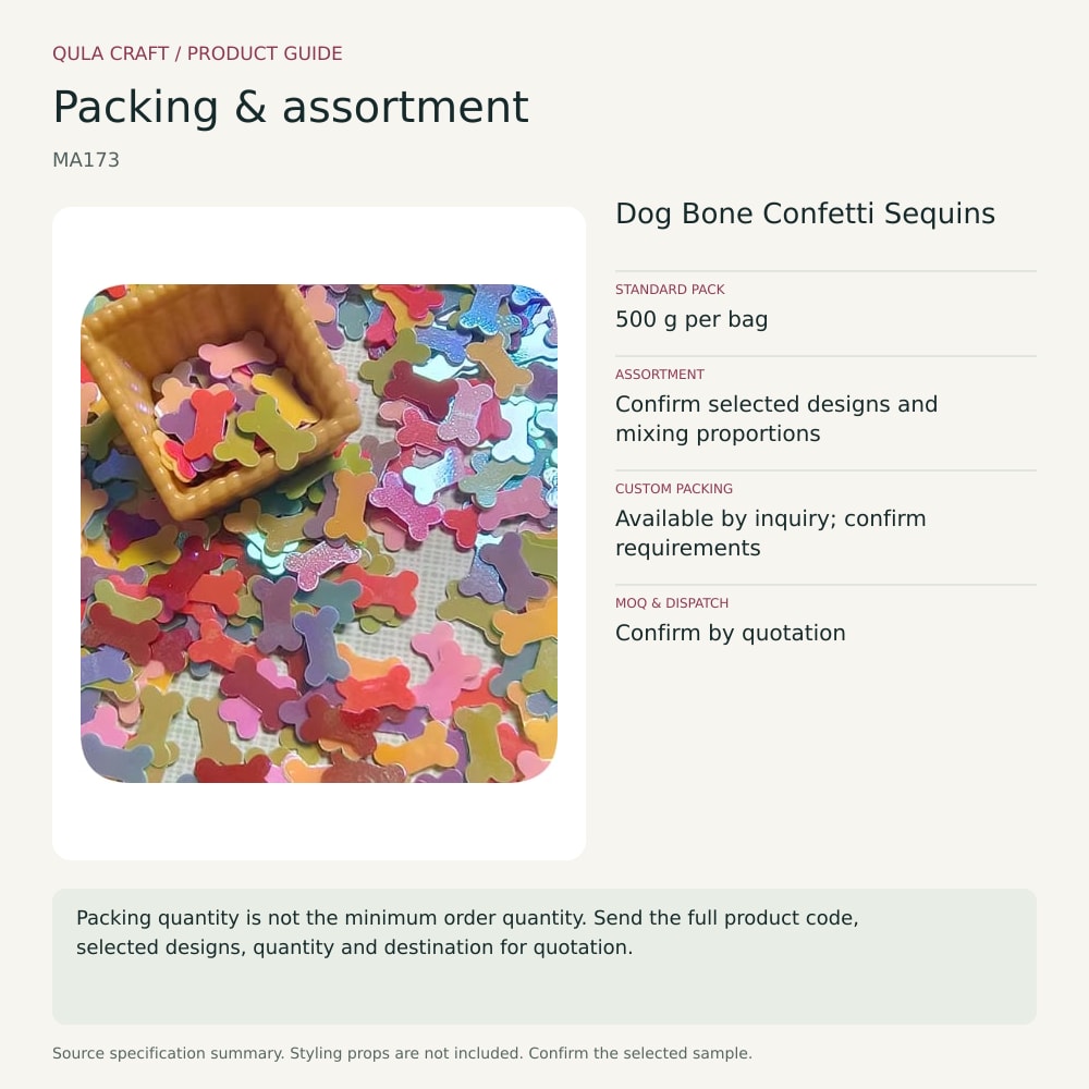 MA173 packing and assortment guide