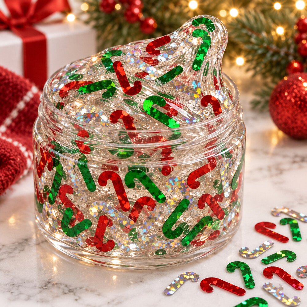 MA175 Wholesale 500 g Christmas Candy Cane Sequin Confetti Mix in Red, Green, Silver and Gold application scene