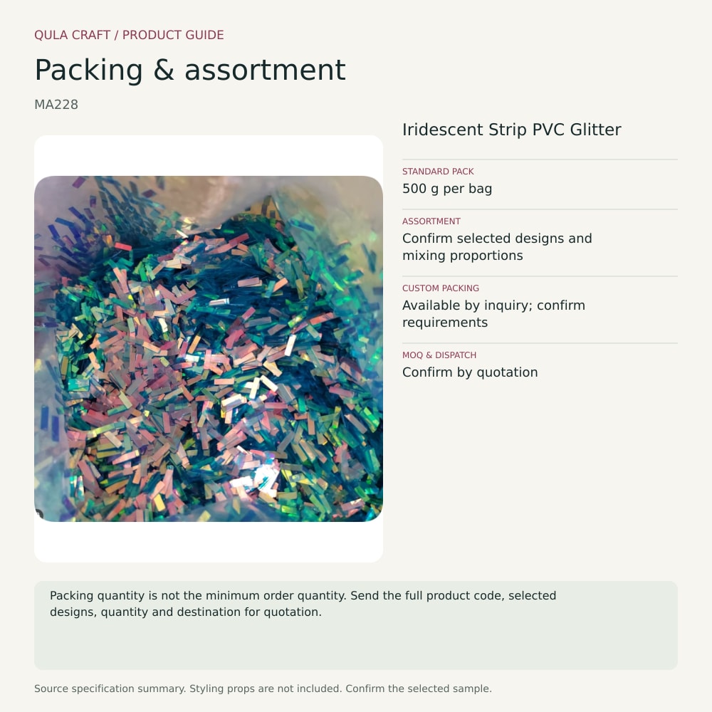 MA228 packing and assortment guide