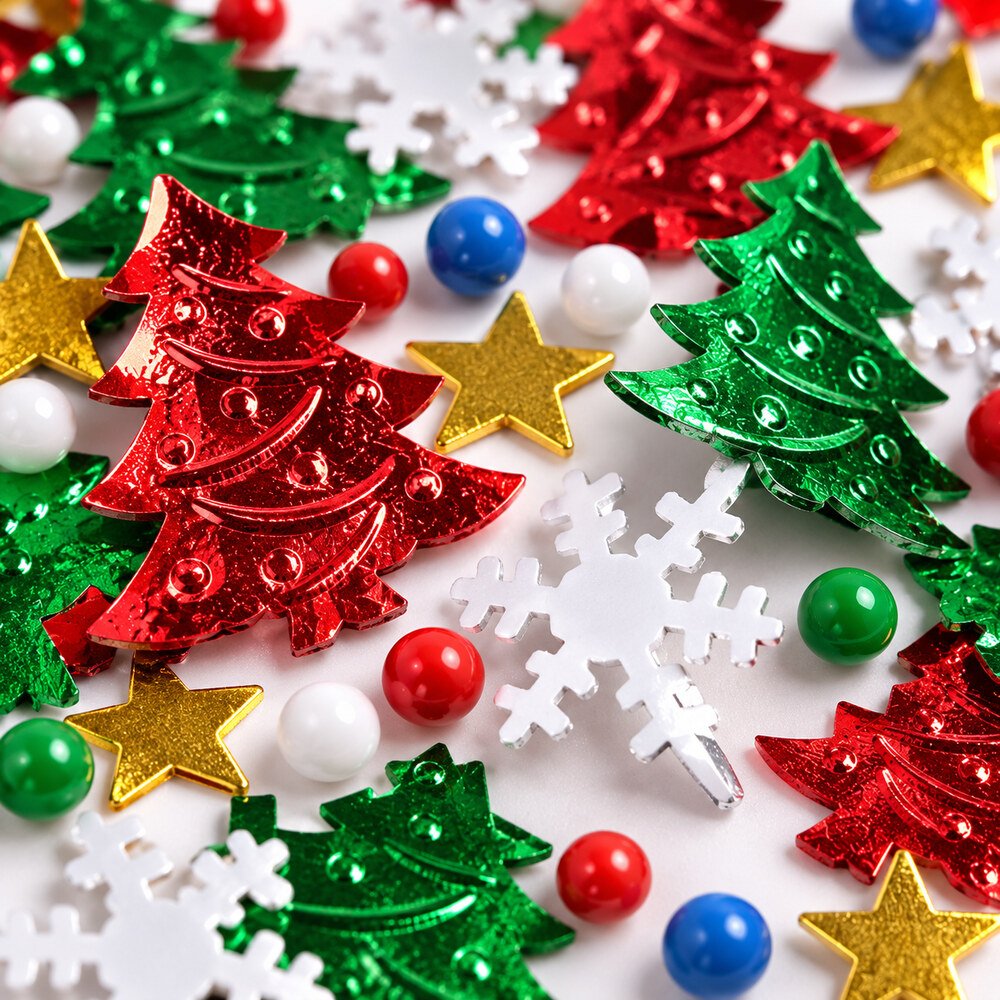 MA612 Wholesale 500 g Colorful Round Christmas Confetti Sequins for Party, Craft and New Year Décor detail view