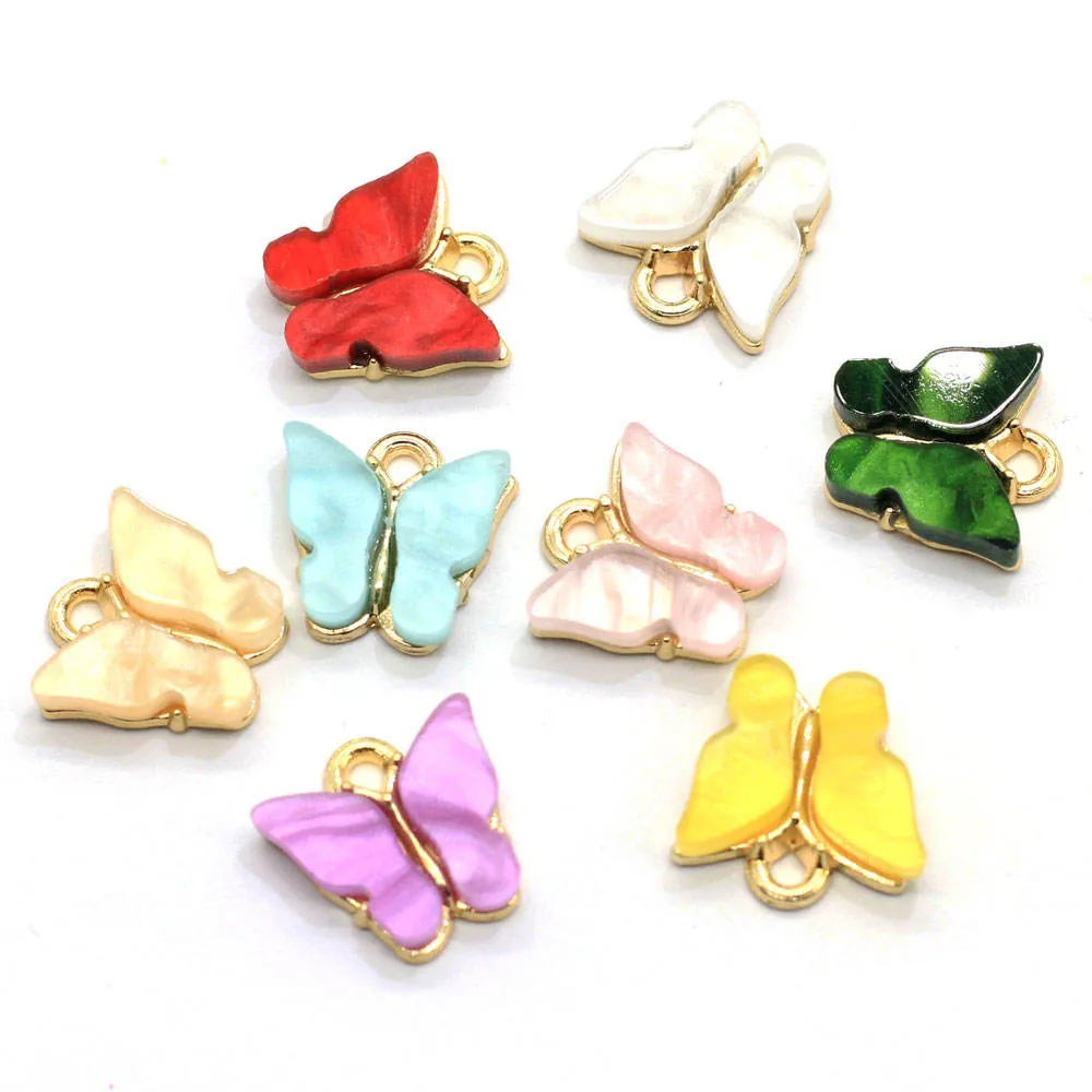 MSB401 100pcs Cute Colorful Butterfly Acrylic