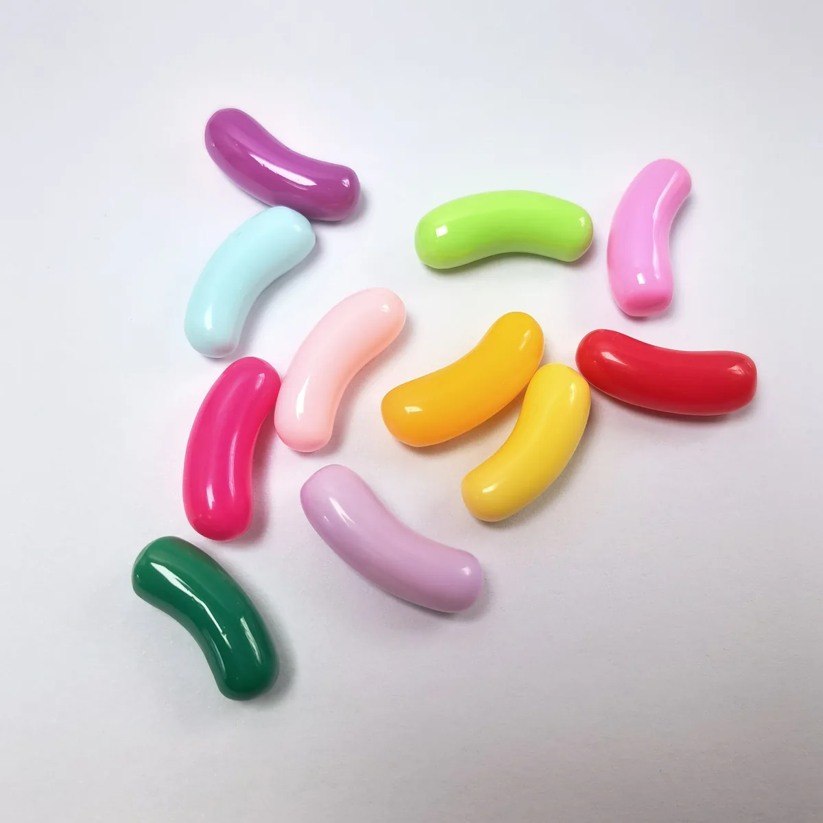 RW002854 Pastel Colorful Jelly Bean Resin Flat