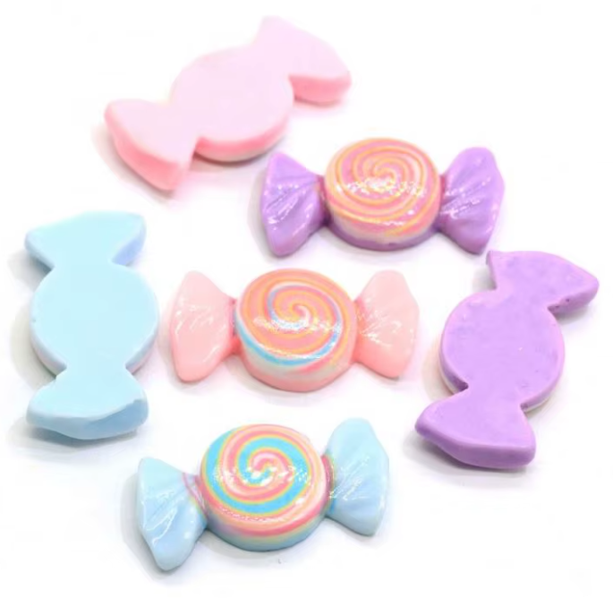 RW1112 Pastel Spiral Candy Resin Flatback Cabochons
