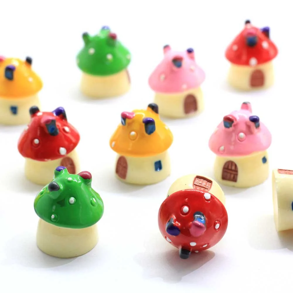 RW1394 Wholesale Mini Mushroom House Resin Figurines for Fairy
