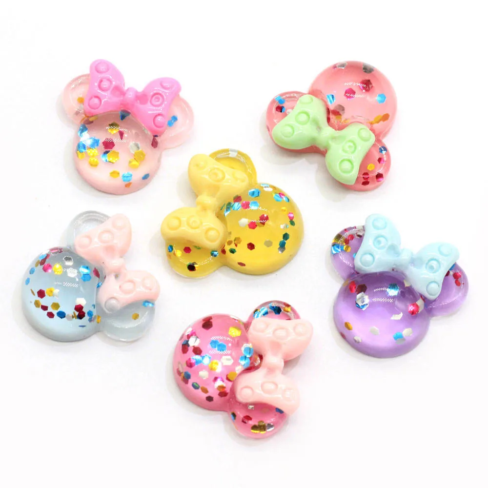 RW1711 100PCS Cartoon Resin Charms Mouse Head