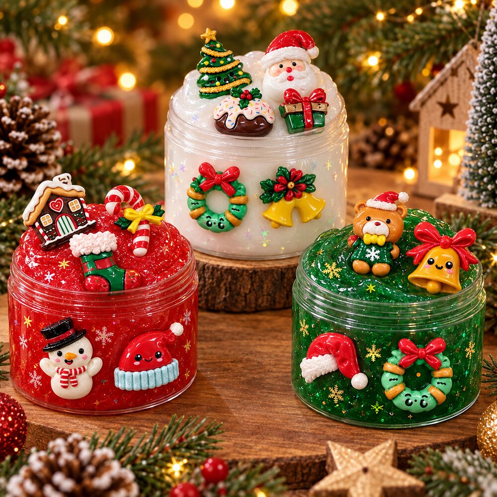 RW20175 Wholesale Mixed Christmas Flatback Resin Charms for Slime, Scrapbooking and DIY Accessories application scene