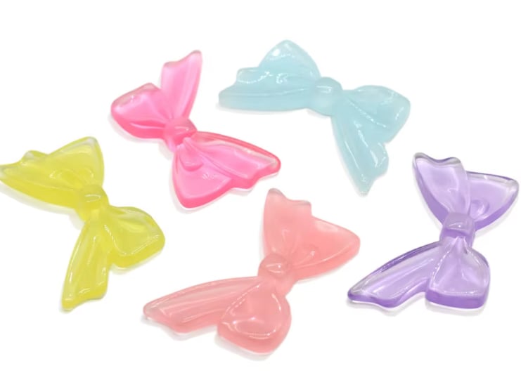 RW203-RW564-RW21165 Transparent and Pastel Bow Flatback Assortment