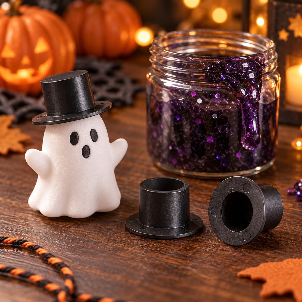 RW22338 Wholesale Mini Black Plastic Clown Hats for Halloween Dolls, Miniatures and DIY Costume Crafts application scene