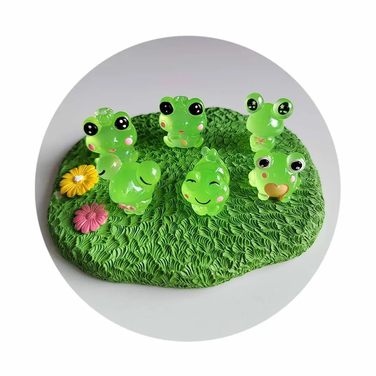 RW22741 100Pcs Luminous Frog Flatback Ornaments