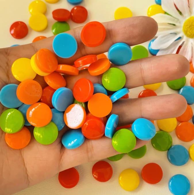 RW2304-C Colorful Candy Disc Resin Flatback Cabochons