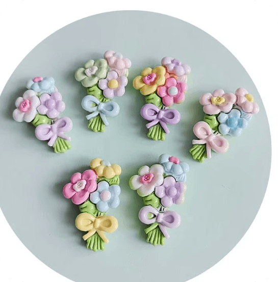 RW23629 Pastel Flower Bouquet Resin Flatbacks