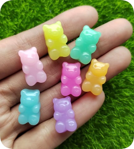 RW2419 Pastel Gummy Bear Resin Flatback Charms