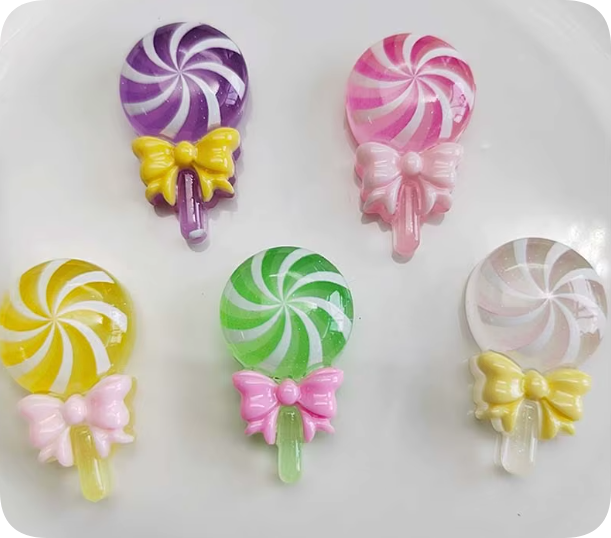 RW24224 Luminous Swirl Lollipop Resin Flatbacks