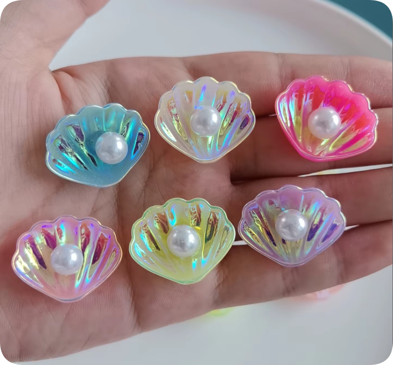 RW24707 AB Pearl Shell Resin Flatback Cabochons